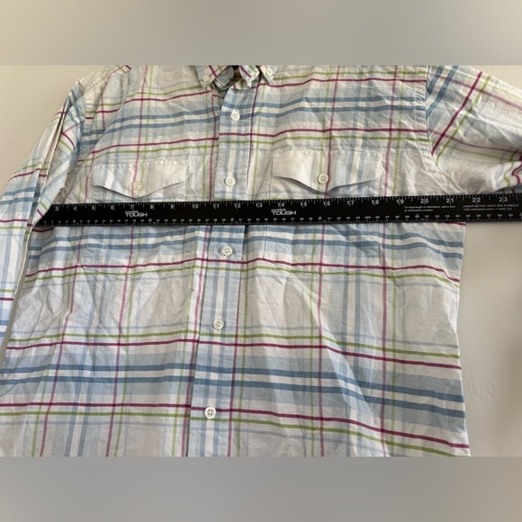 ROUGH STOCK Classic Plaid Button-Down Shirt size M - Picture 4 of 10